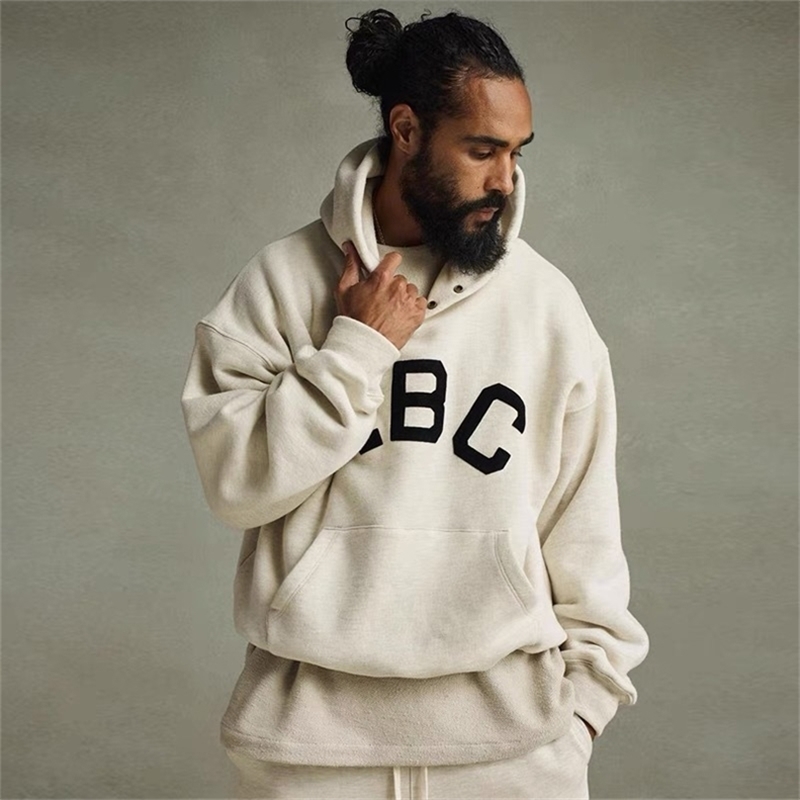

Mens Hoodies Sweatshirts Sudadera con capucha y letras ABC para hombre mujer prenda deportiva de la misma tendencia correr al aire l 220915, Grey