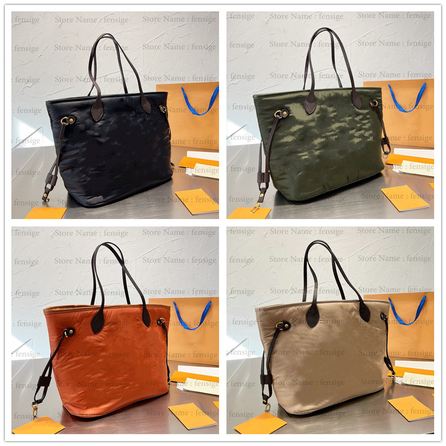 

Econyl MM Tote Nylon Composite Bag embroidered Monograms pattern Puffer Shopping Bag With Zipped Pouch, Color 01