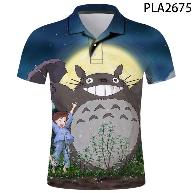 

Men's Polos 3D Printed Homme Summer Short Sleeve Shirts Men Fashion Casual Totoro Streetwear Cool Camisas De Harajuku, Pla2673