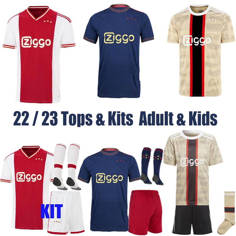 

2022 2023 BERGWIJN TADIC soccer jersey Ajaxs football shirt BERGHUIS HALLER 22 23 Home Away Third BLIND KLAASSEN GRAVENBERCH ANTONY BASSEY men Adult kids Top Kits, Away kit with patch1