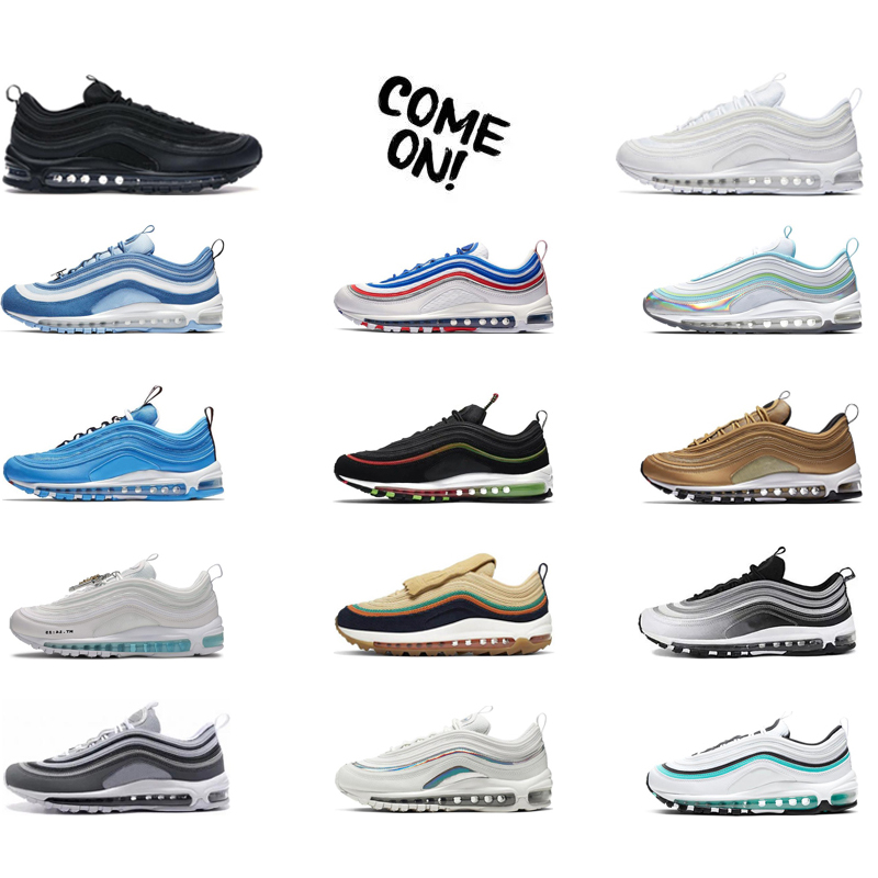 

Outdoor 97 97s Running shoes Trainers Hundred Hollowed Mens Women New Sneakers Style of Triple Black White Silver Bullet A Day EUR 36-45, #23 gradient fade