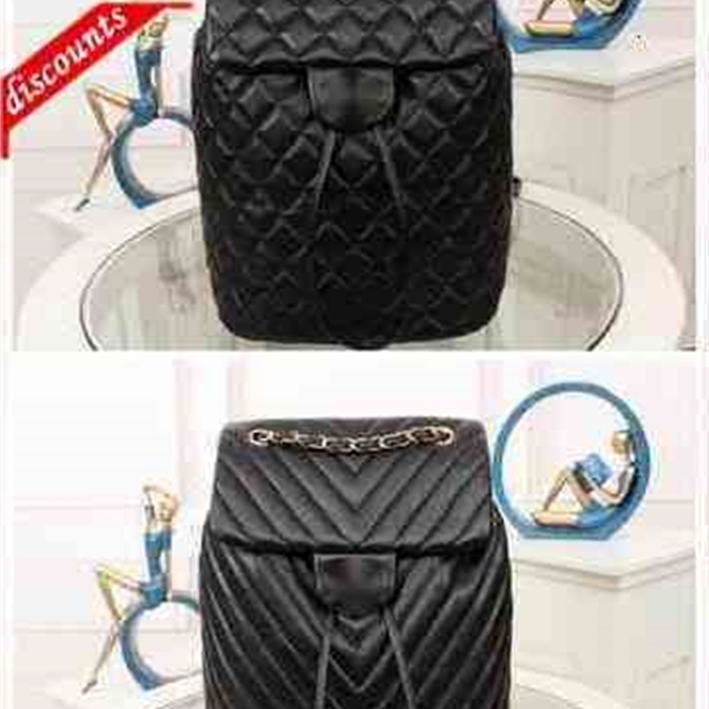 

Designer Bags Totes Messenger Brand Design 91121 Letter Luxury Plaid Backpack Woman's V-shaped Shoulder Chain Cc Bag Lambskin Vintage Handbag Real Leather, Picture show
