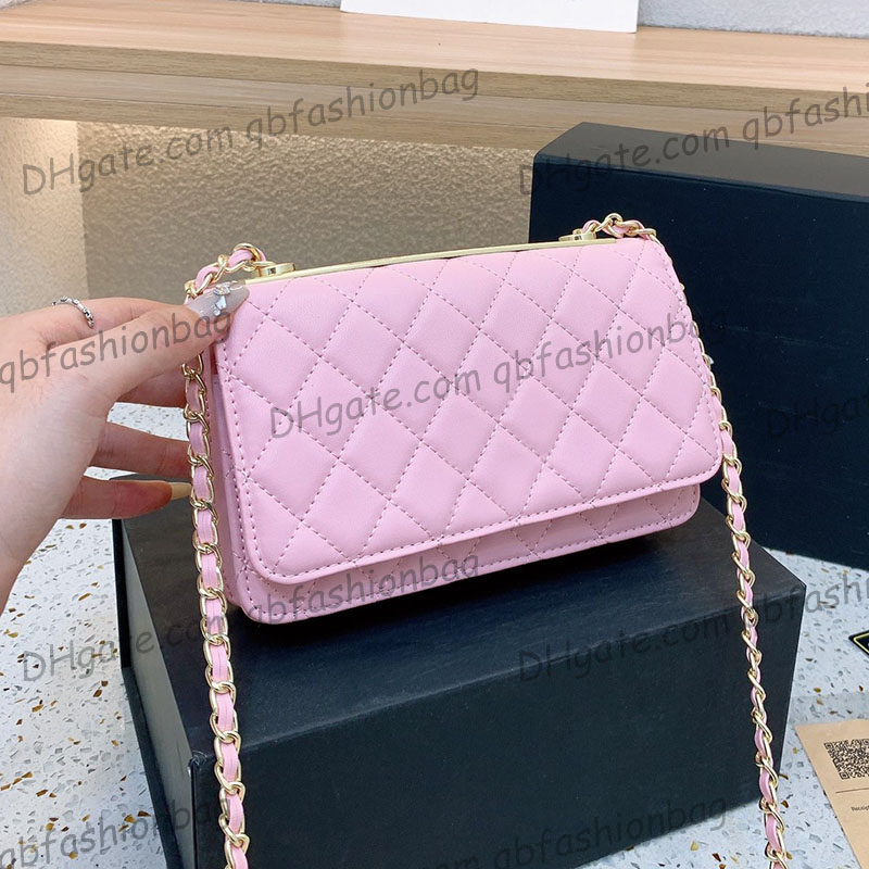 

Womens Classic Mini Flap Trendy Bags Wallet With Phone Card Holder GHW Crossbody Shoulder Multi Pochette Turn Lock Outdoor WOC Luxury Designer Handbags 19X13CM, Box