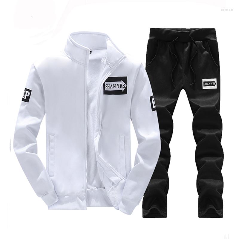 

Men's Tracksuits Track Suit Men 2022 Fashion Printed Slim Zip Sweatshirt Plain Tracksuit Black Casual Sportwear Long Sleeve Jogging Homme