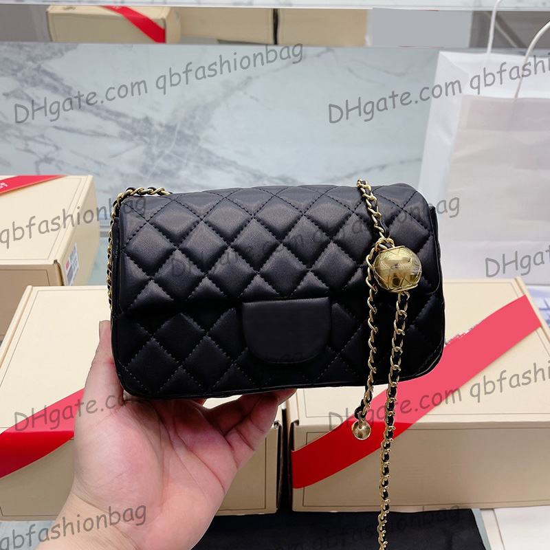 France Womens Lambskin Crush Gold Ball Sqaure Bags Classic Mini Flap Quilted GHW Crossbody Shoulder Turn Lock Purse Street Trends Sacoche Ladies