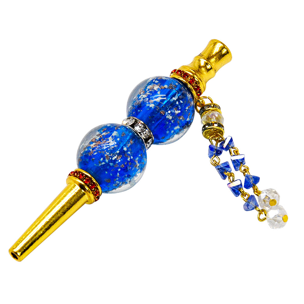 Pipe à eau en métal narguilé accessoires de fumée pointe de filtre avec poignée de tuyau de Fluorescence beau tuyau de bijoux