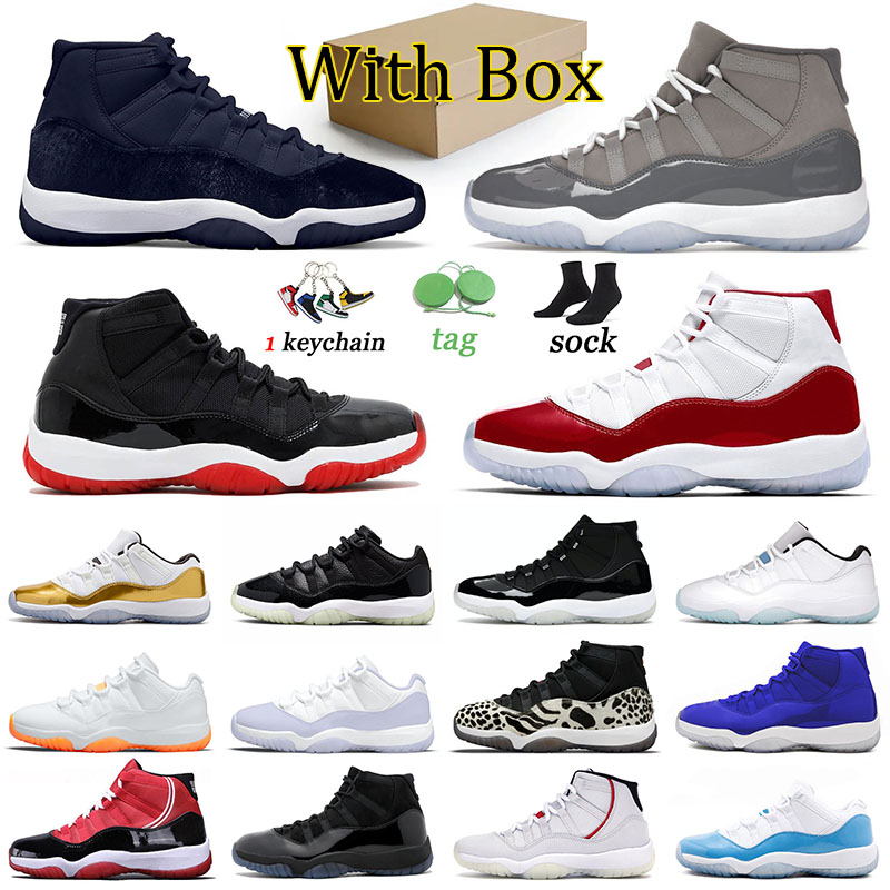 

11 11s Basketball Shoes Midnight Navy Men Woman Sneakers Space Jam Cap and Gown High Concord Platinum Tint Barons Legend Blue 25th Anniversary Low White Bred Cherry, 36-47 10 high white bred