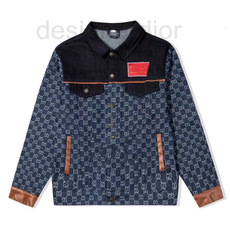 

Men's Jackets designer High set double layer full printed G letter red logo color blocking denim coat loose weight pair JILK, 2# packing bag