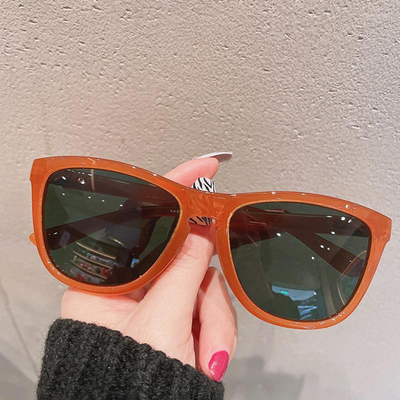 

Sunglasses SO&EI Retro Men Polarized Women Fashion Outdoor Sports Driving Square Orange Dark Green Sun Glasses Shades UV400