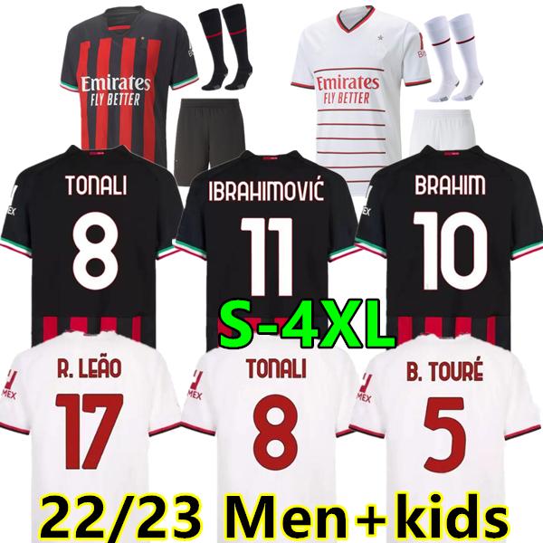 

S-4XL AC 22 23 GIROUD soccer jersey IBRAHIMOVIC KESSIE football shirt TONALI REBIC Camiseta maglia THEO BRAHIM R.LEAO FLORENZI Ac Milans hom, 22/23 away player