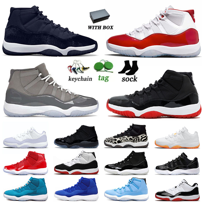 

Mens Trainers 11s Jumpman 11 Basketball Shoes With Box Midnight Navy Cherry Cool Grey Pure Violet Low 72-10 White Bred Concord Space Jam Off UNC Women Sneakers US 13, D52 40-47