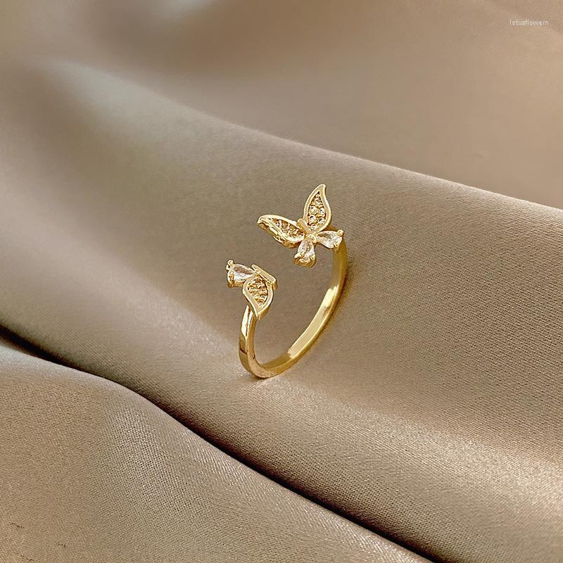 

Cluster Rings 2022 Korean Style Butterfly Ring Fashion Simple Versatile Open Female Jewelry