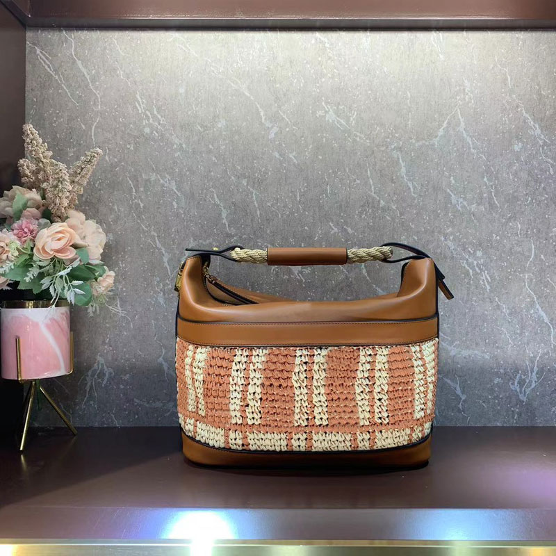 

New Designer Box Bag Straw Weaving Trunk Clutch Crochet Bags Flap Zipper Women Handbags Purse Top Handle Gold Hardware Fashion Letterd Lafite Genuine Leather Pouch, Just a box