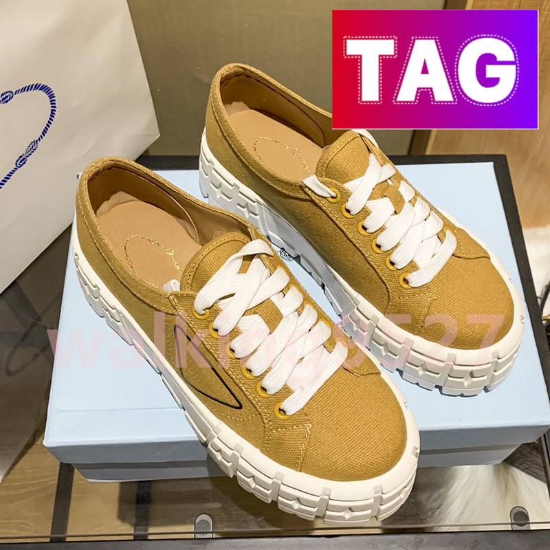 

Double Wheel Casual prad Shoes women Canvas thick bottom Sneaker black white alabaster pink desert celeste woman sneakers height increase Nylon SGUJ