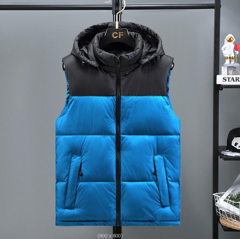 

Men's Vests Winter Sleeveless Jackets Vest Men Hooded Warm 2022 noth face Brand Casual Outwear Hat Detachable Outer