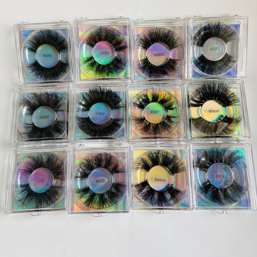 

Thick Curly 25mm False Eyelashes Naturally Soft and Delicate Hand Made Reusable Multilayer 3D Mink Fake Lashes Extensions Makeup for Eyes 12 Models DHL