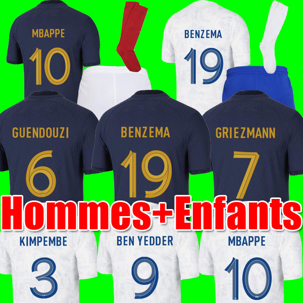 

Maillots de football 2022 World Cup Soccer Jersey French BENZEMA Football shirts MBAPPE GRIEZMANN GUENDOUZI CLAUSS kante maillot foot kit top shirt MEN kids sets, Away patch