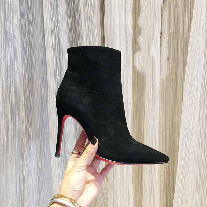 

Designer Winter fashion Boots Shoes Lady Sandals Women Dress Womens Genuine Leather cashmere fur Pumps Wedding Party Office Career Black Golden 10cm Heel, Carton