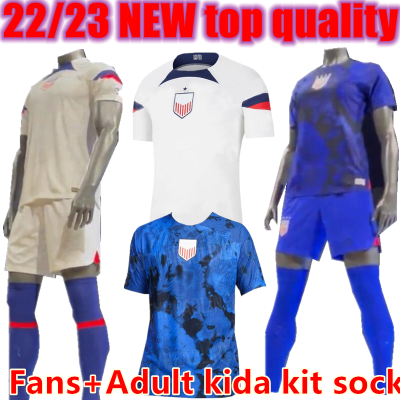 

2022 PULISIC MCKENNIE Soccer Jersey ERTZ ALTIDORE PRESS WOOD MORGAN LLOYD 22 23 America Football Shirt United States Camisetas USAs USMNT LLETGET MEN Kids Uniform, Away