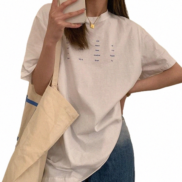spring 2021 summer harajuku oversized t shirt women tops korean fashion personality vintage letter print t-shirts women clothing C1fh#