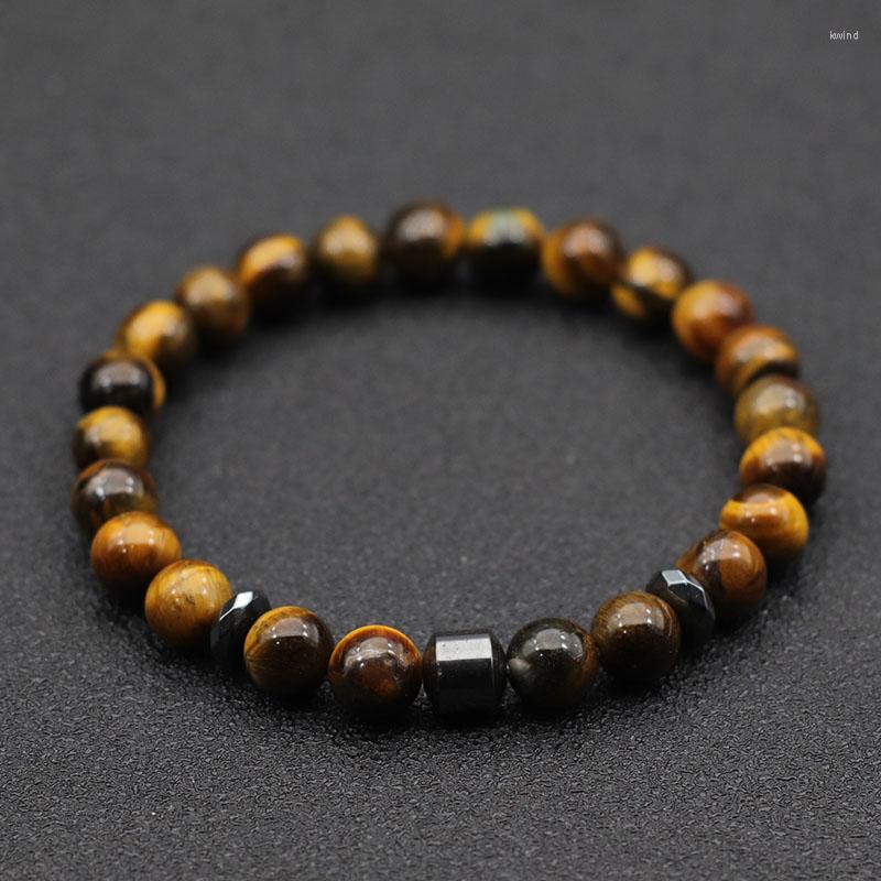 

Strand Natural Stone Bracelet For Men Women 8mm Sodalite Obsidian Volcanic Beaded Braclet Tiger Eyes Braslet Valentine's Brazalete Gift