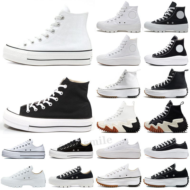 

Run Anderson casual shoes canvas super sponge cake zigzag bottom women's Platform shoe fashion Plimsolls black and white, Color 2