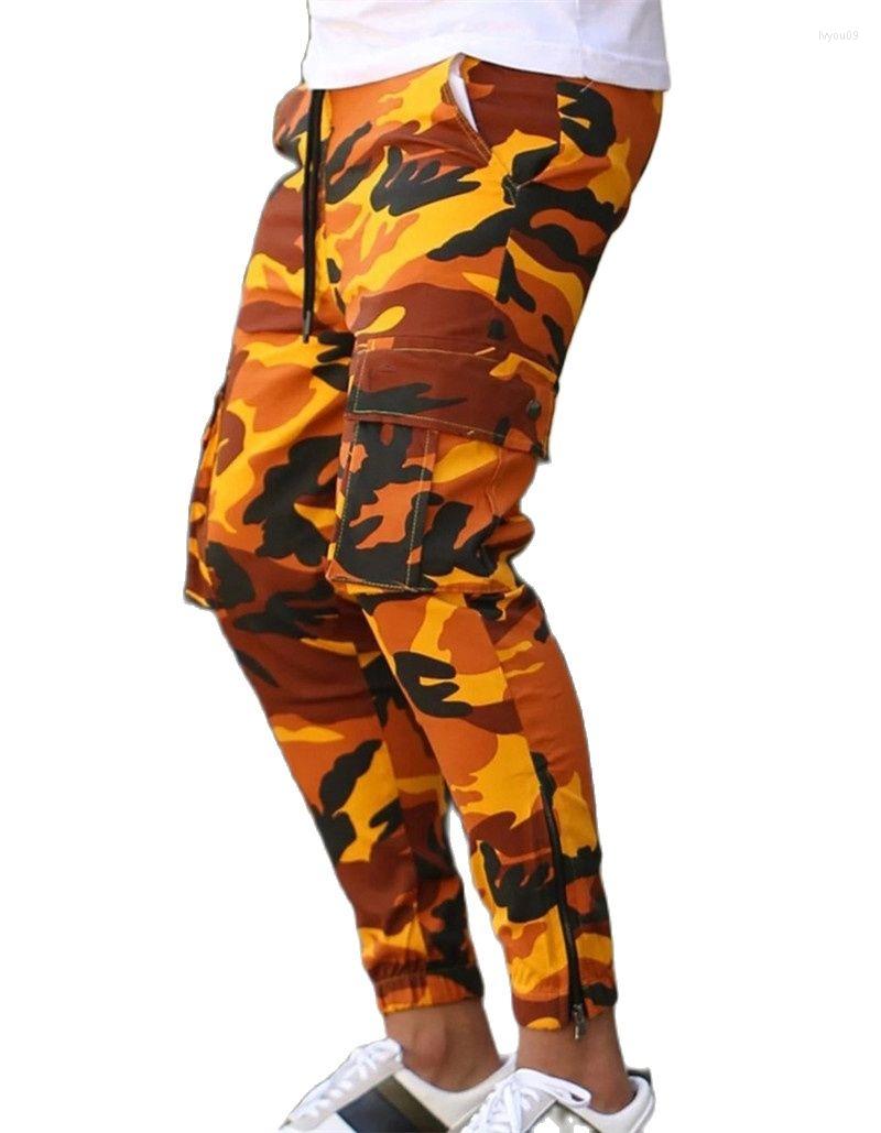 

Men's Pants Men's Fall Hip Hop Pencil Casual Fashion Jogging Fitness Outdoor Camouflage Sports Everyday Trousers, Yellow