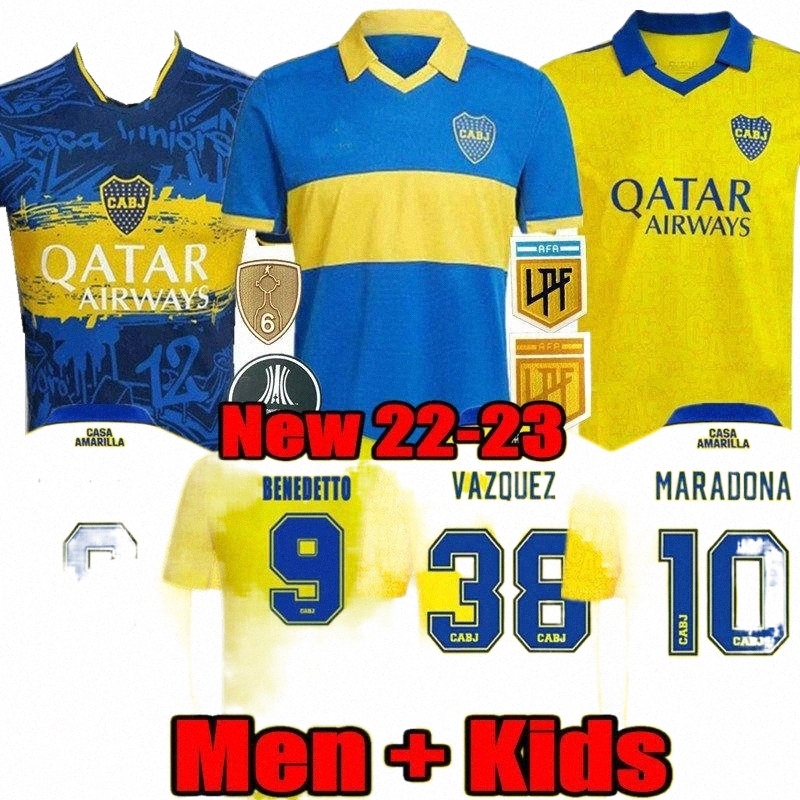 

benedetto 2022 2023 Boca Juniors soccer Jersey fans player VILLA SALVIO Men kids Salvio camisa de futebol 22 23 football shirt TEVEZ CARLITOS MARCOS R W1z3#, 22 23 home aldult