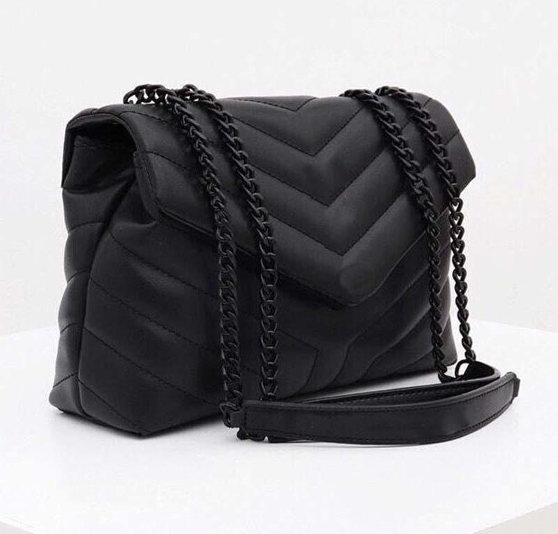 

designer handbags LOULOU Y-shaped quilted real leather women bags chain shoulder bag high quality Flap bag multiple colour for ch YSLity IYZ, Black logo