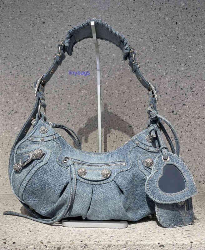 

balencaigass bags Le cagole denim diamond studded locomotive, S in stock