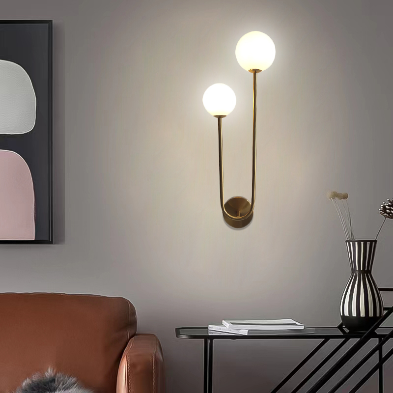 

LED Wall lamp for Bedroom Bedside Lighting Hotel Stair Decoration Lights Indoor Brass Wall Light Glass ball Sconce Lamps
