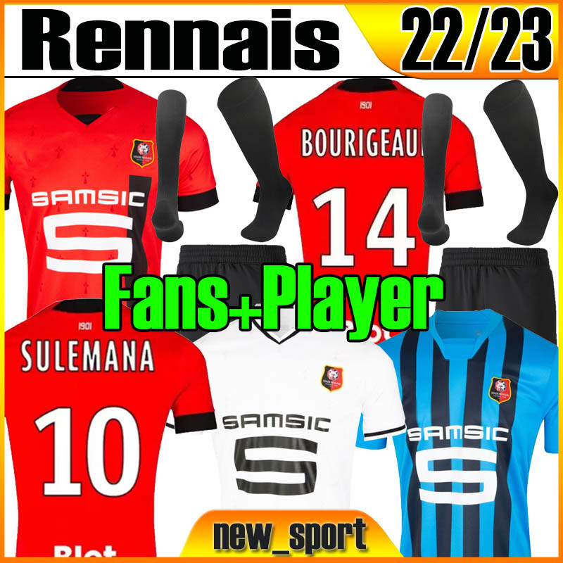 

22 23 Stade Rennais Soccer Jerseys 2022 2023 TERRIER Rennes Fans Player Version jersey 120th Maillots BOURIGEAUD SULEMANA NIANG DA MAJER Men kids football shirt, 21 22 away