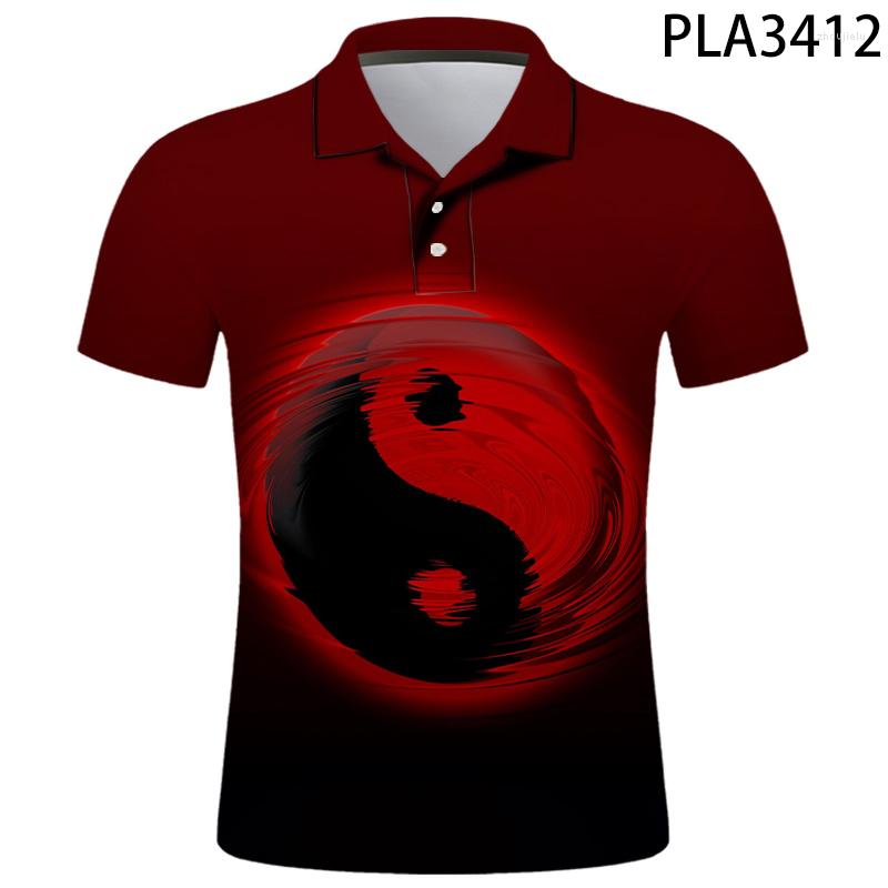 

Men's Polos 3D Printed Shirt Men Shirts Ropa Yin And Yang Homme Fashion Camisas Streetwear Casual Hombres Harajuku Short Sleeve, Pla3408