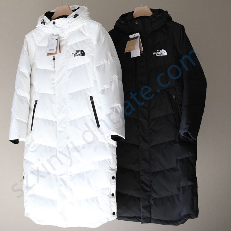 Top-Quality DUPE T-N-F Warm Long Down Jacket for Men Women Winter Coat Black and White XS-XXL-image-802688392