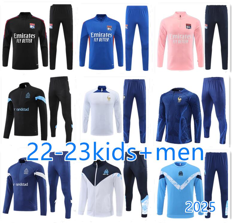 

22 23 Marseilles men tracksuit soccer jacket sets Survetement 2022 2023 OM maillot foot MILIK PAYET football jackets training suit jogging, 17
