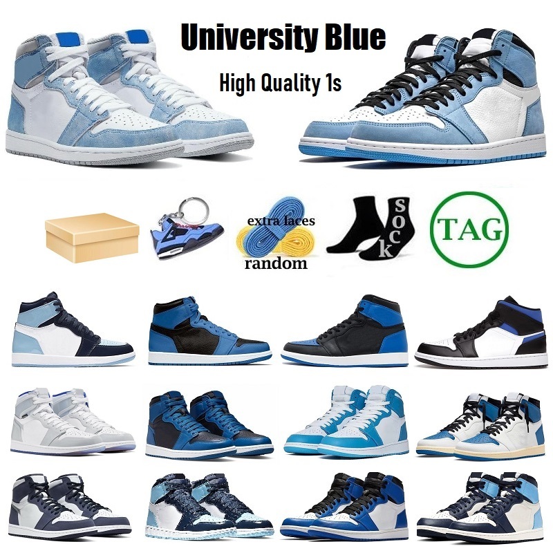 

Jumpman 1 University Blue Basketball Shoes 1s with Box Sports Shoes Genuine Leather Og High Unc Patent Hyper Royal Mocha Homage Designer, Basketball shoes 25