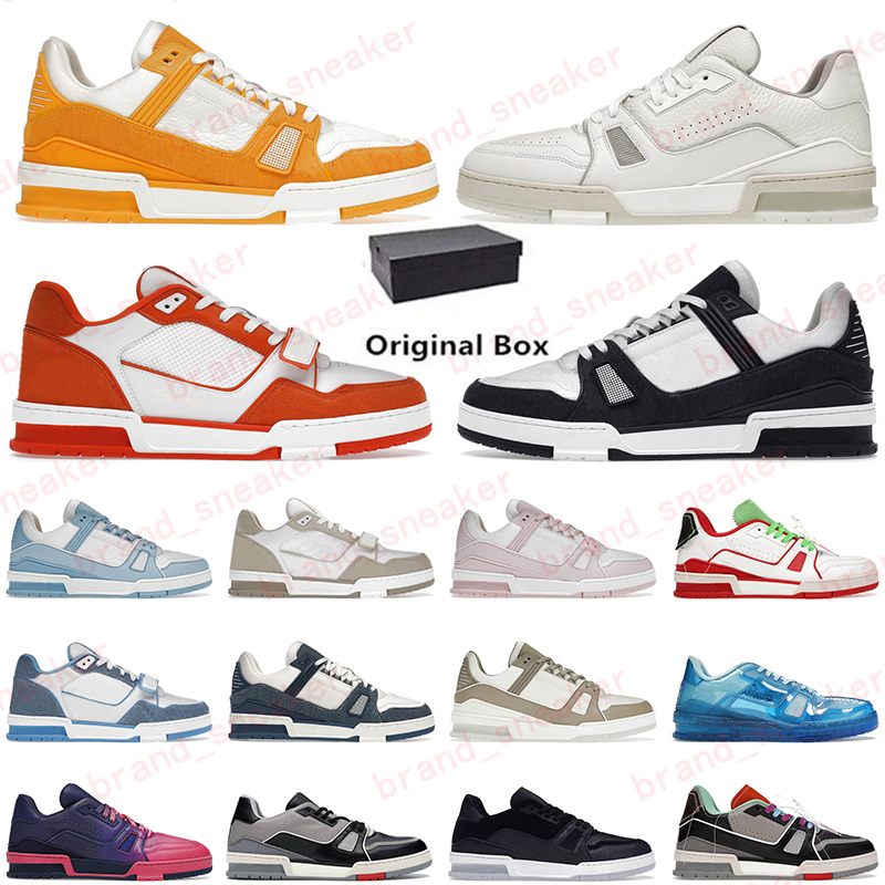 

Designer Trainer Sneaker Monograms Denim Shoes Embossed White Signature women Rubber Canvas Leather Mens Trainers Sneakers Runner Shoes