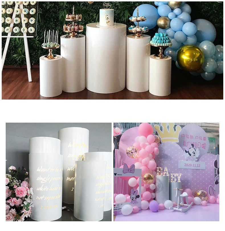 

3pcs Round Cylinder Wedding Decorations Pedestal Display Art Decor Cake Rack Plinths Pillars for DIY Party Home Decor Supplies 915, As pic