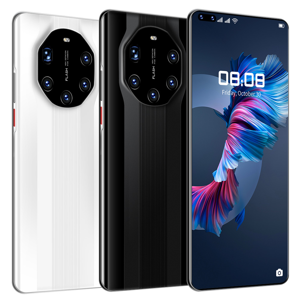 

Mate 40 RS cell phones 6.9 inch HD android phone show 8GB RAM 128 ROM mtk6889 6800MA Camera 32MP 50MP Dual SIM Dual Standby, Black