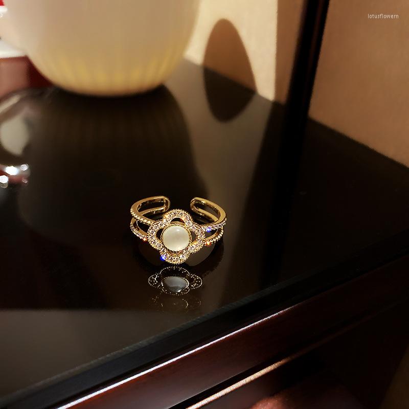 

Cluster Rings 2022 South Korea Exquisite Opal Opening Ring Fashion Temperament Simple Elegant Women's Jewelry