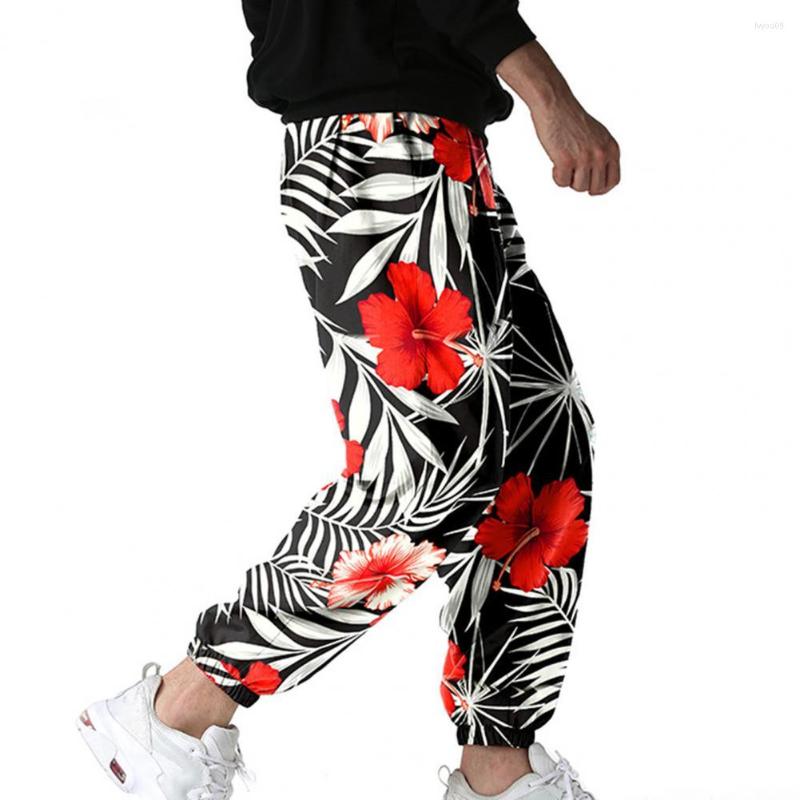 

Men' Pants Men Trousers Stylish Bohemian Mid Waist Hip Hop Drawstring Harem, Black