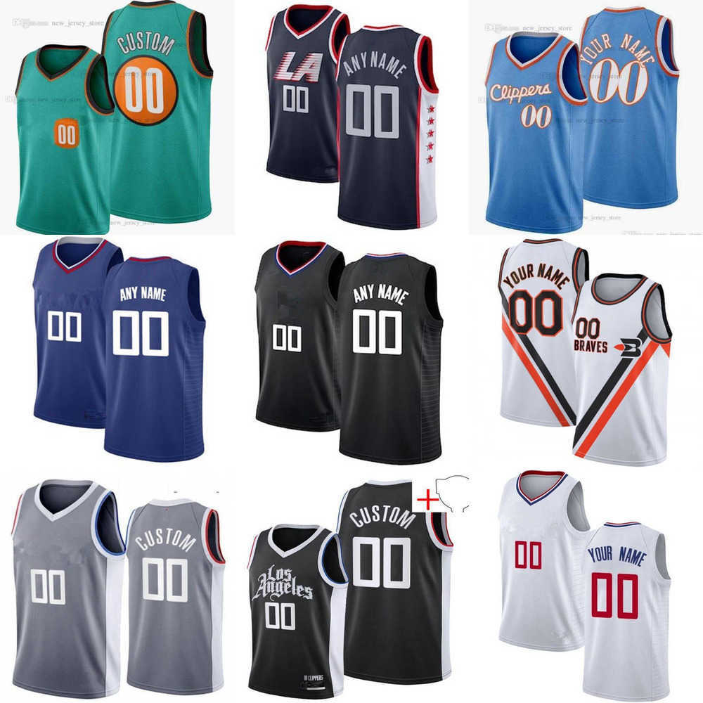 

75th Custom Jersey Los Angeles''Clippers''Men Women Youth Nicolas 33 Batum Eric 12 Bledsoe Brandon 4 Boston''Amir 7 Coffey Basketball Jerseys, Color