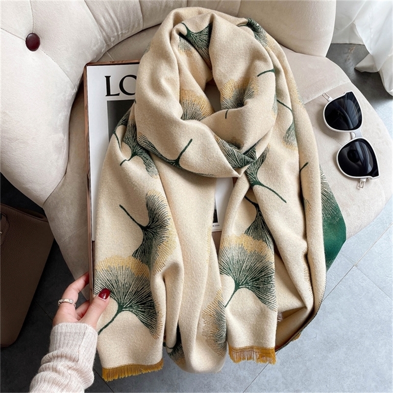 

Scarves Warm Winter Scarf Cashmere Women Pashmina Design Print Shawls Wrap Female Thick Blanket Soft Bufanda Stoles Fashion 220914