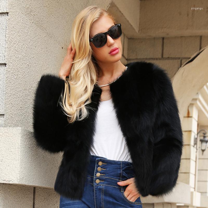 

Women' Fur Women' & Faux Winter Autumn Jacket Women Fashion Long Sleeve O-Neck Casual Outerwear Coat Thick Warm Manteau Femme, Picture shown