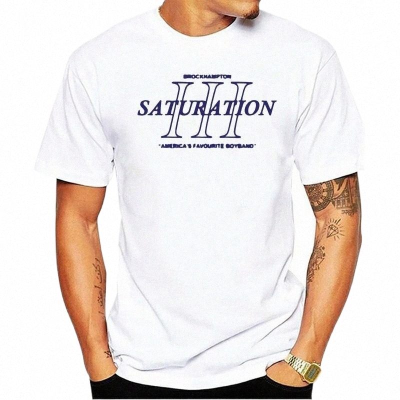 

leisure Fashion 100% Cotton T-shirt Brockhampton Saturation III Tour Merch Men's T-Shirts P8q3#, Blackmenli632