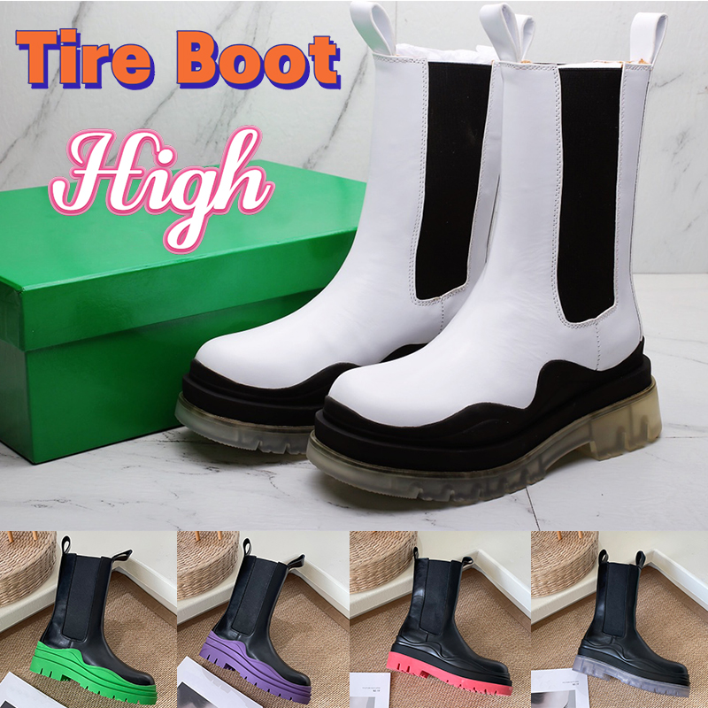 

Luxury Bottegas Tire Boot High men Designer Chelsea Platform Ankle Boots womens shoes White black clearsole ebony Grass Purple seasalt red fashion mens sneakers, #17- shoes box