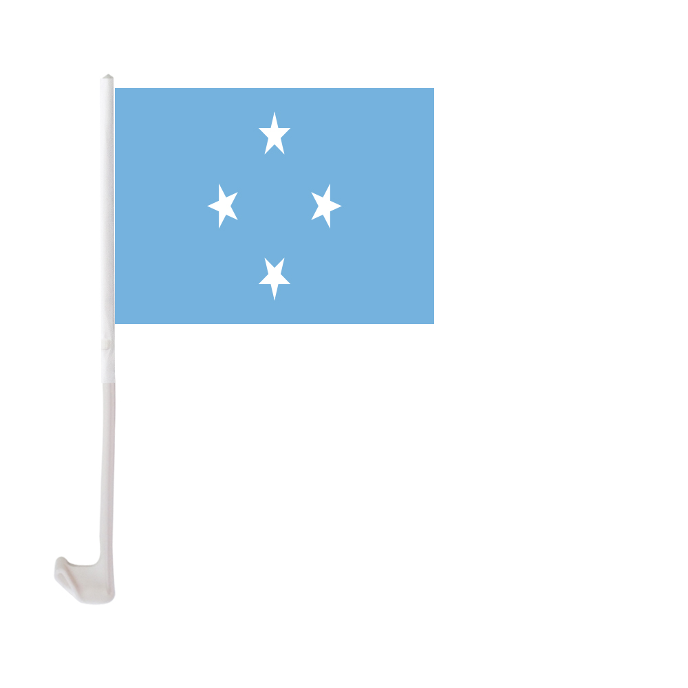

30x45cm Federated States of Micronesia Car Flag Polyester UV Protection Window Clip Car Decoration Banner with Flagpole
