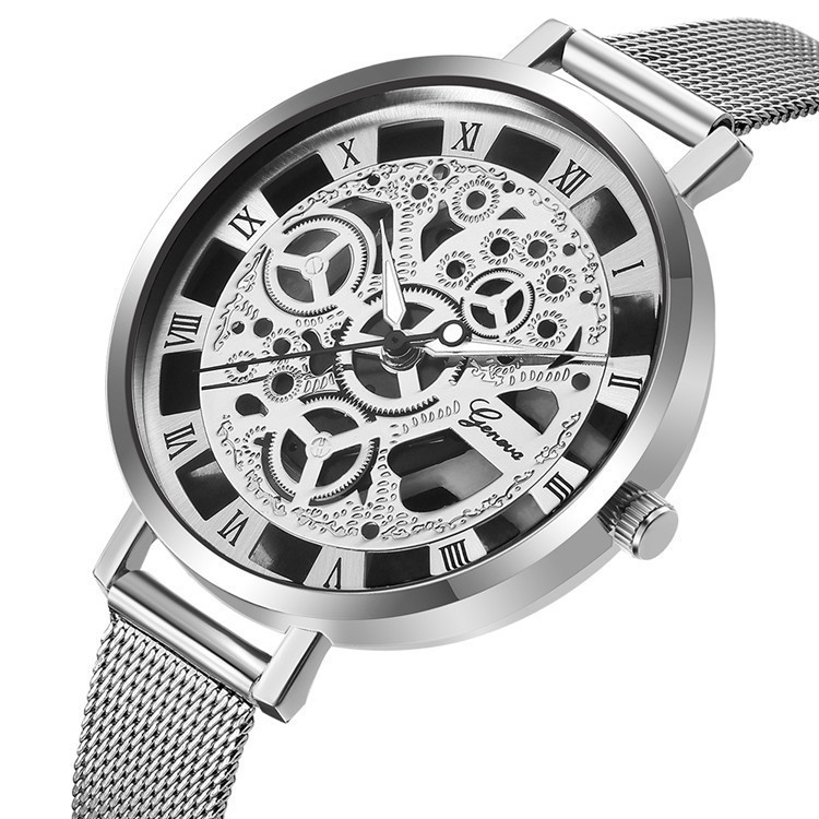 

Quartz Fenimino Relogio Saati Thin Band Skeleton Full Steel Metal Women's Watches Geneva New Style Ms Watch Foreign Trade Female