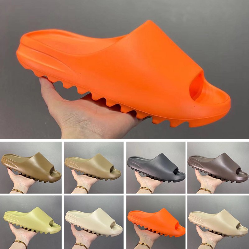 

GAI Designer men women Slippers Sandals Enflame orange Earth brown Bone Mens Desert sand Resin Pure Onyx Womans Outdoor Beach Indoor Summer Slides, Color 1