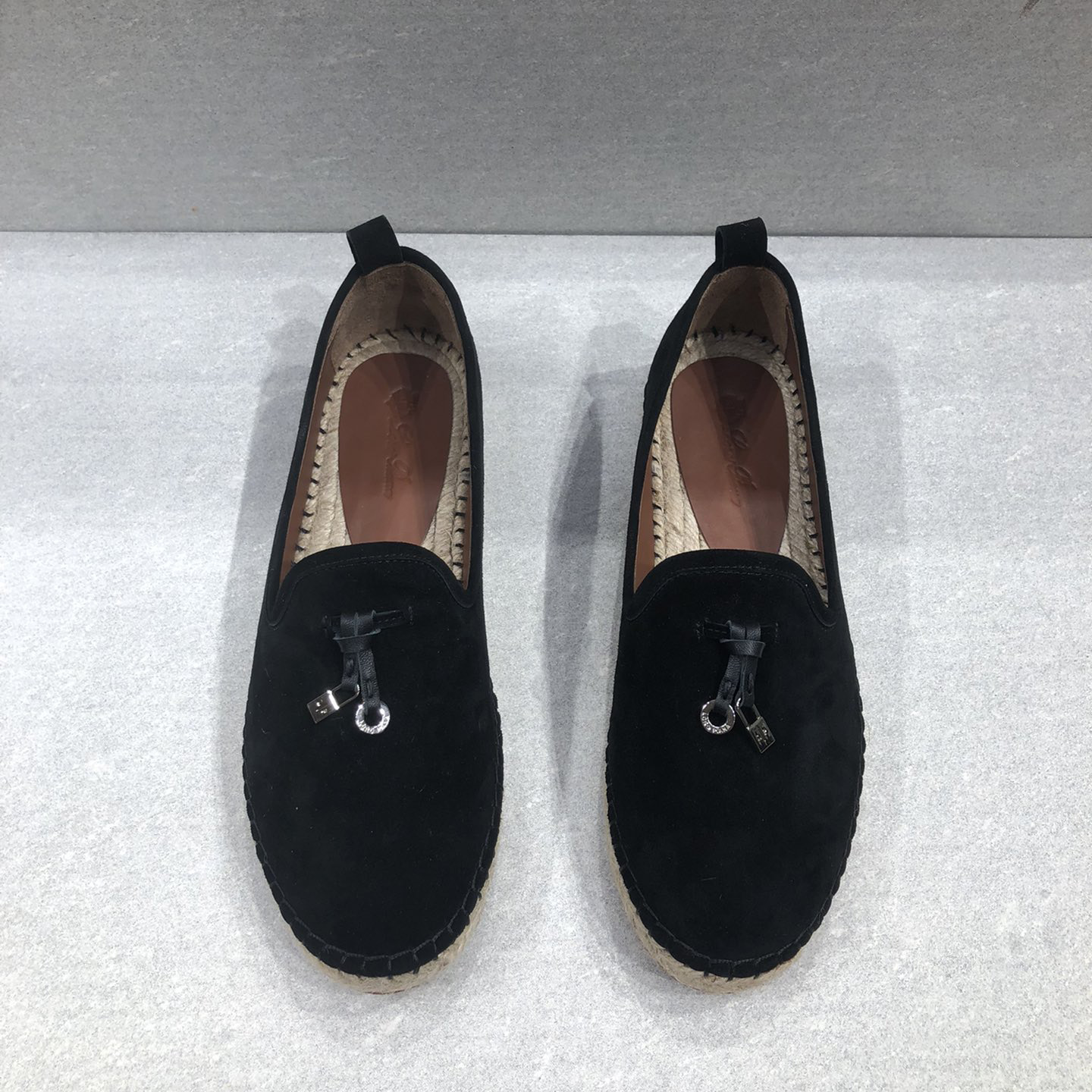 

LP Piana luxury designers Starboard Espadrilles shoes Embossed Logo grained leather flats loafers hand made shoe for women casual luxe lounge factory footwears, Beige
